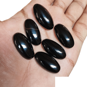 Pure Black Capsule Cut Agate Aqeeq (Carat)